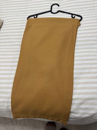 Pantalón lino recto camel sin estrenar