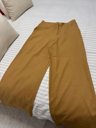 Pantalón lino recto camel sin estrenar