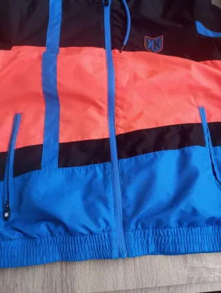 Sudadera Footkorner cremallera negra y naranja Tal