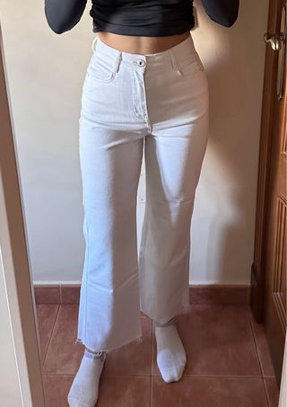 Pantalones jeans Zara blancos