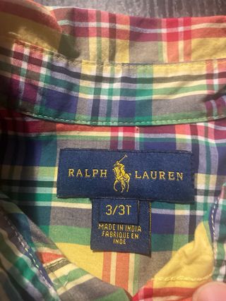 Camicia Ralph Lauren a quadri multicolore. Taglia 3