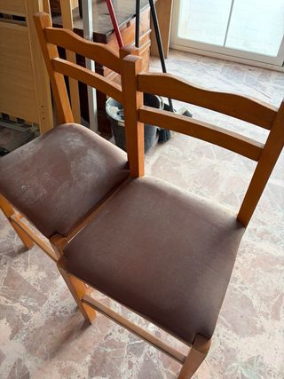 Pack 2 Sillas Madera y Cuero