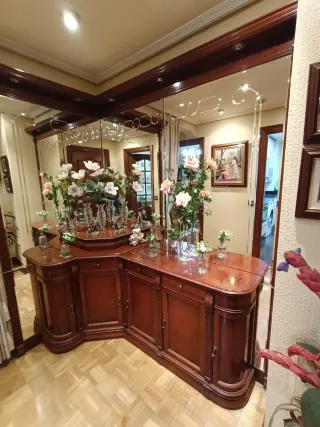 Mueble Recibidor Rinconero Madera y Cristal