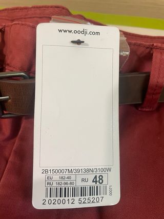 Pantalones Oodji Hombre Rojo Talla M (40)