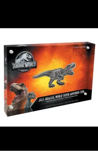 Moneda Plata 2oz T-Rex Jurassic World 2021 Niue -