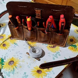 Bolsa herramientas electricista cuero