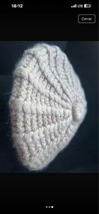Gorro de lana tejido beige