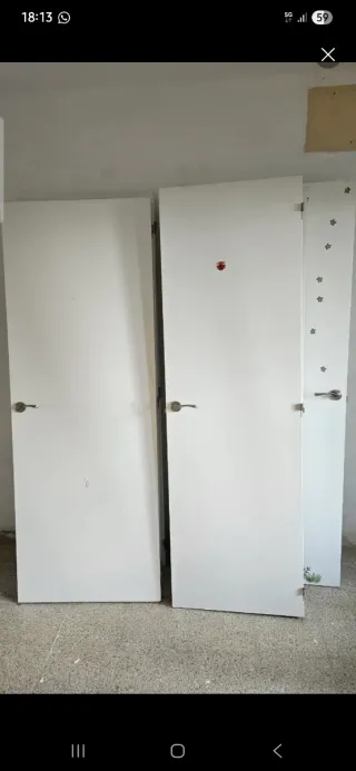 Puerta madera maciza blanca