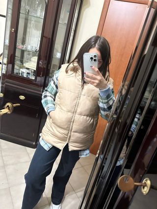 Gilet imbottito beige