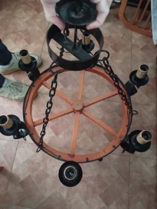 Lámpara colgante rústica negra