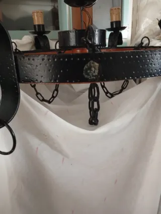 Lámpara colgante rústica negra