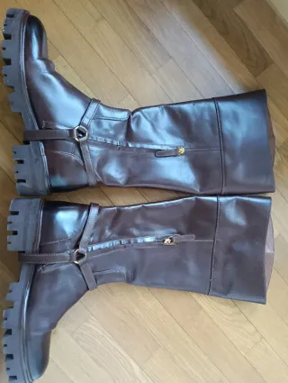 Botas Uterqüe Piel Marrón Talla 38