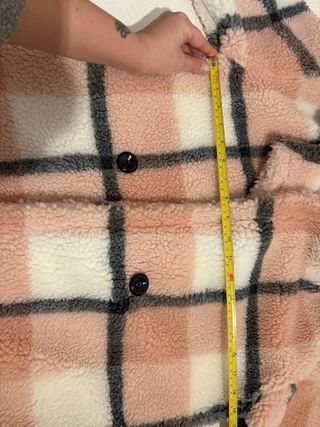 Cappotto Teddy Quadretti Rosa Bianco