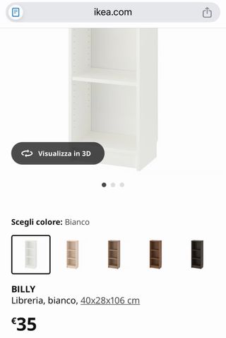 Mini libreria BILLY Ikea con ante vetro