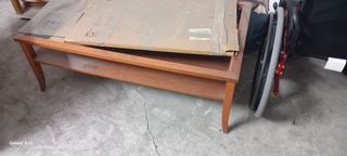 Mesa de centro madera y cristal comprada en La Oca