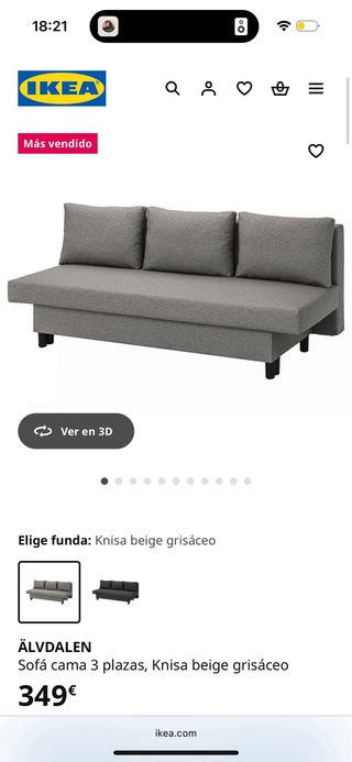 Sofá Cama Gris Ikea