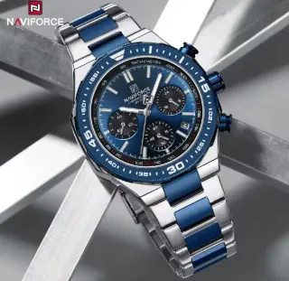 Reloj Naviforce Cronógrafo Azul y Plateado