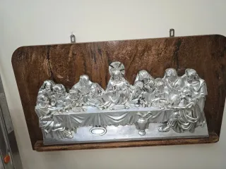 Relieve La Última Cena Madera y Metal