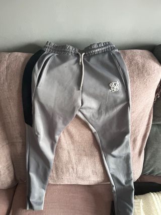 Pantalones SikSilk azul y gris