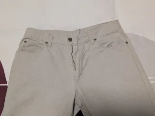 Pantalón beige hombre lino/algodon