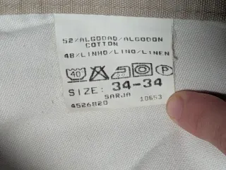 Pantalón beige hombre lino/algodon