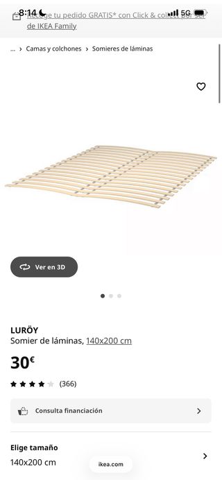 Estructura Cama IKEA Beige Tapizada