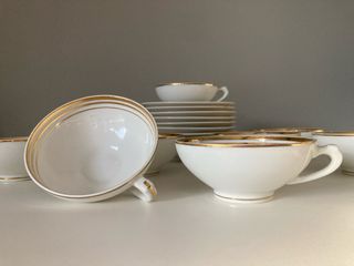 🇫🇷 Limoges Juego café antiguo porcelana