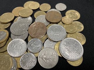 Lote 55 monedas Francos República Francesa