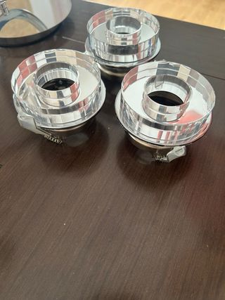 Lámpara de mesa de cristal y metal