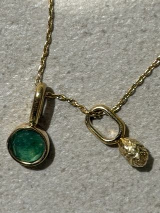 Collar PDPAOLA oro con esmeralda verde