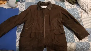 Giacca in pelle scamosciata marrone