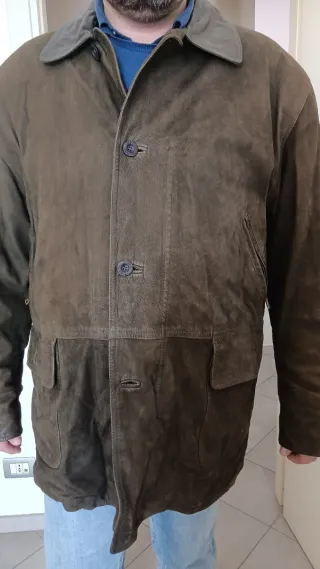 Giacca in pelle scamosciata marrone