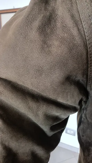 Giacca in pelle scamosciata marrone