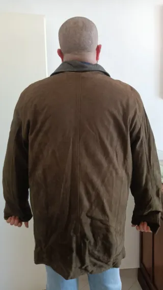 Giacca in pelle scamosciata marrone