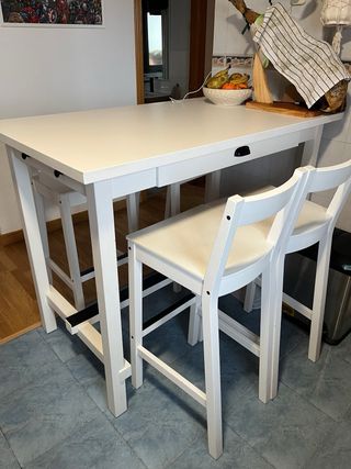 Conjunto NORDVIKEN IKEA, mesa alta + 4 taburetes