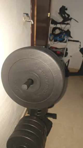 Discos de musculación plástico 10 kg (12 unidades)