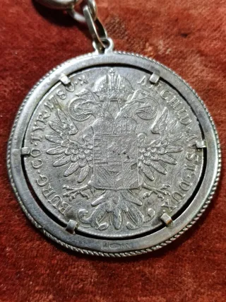 Portachiavi Due Talleri Argento Restrike