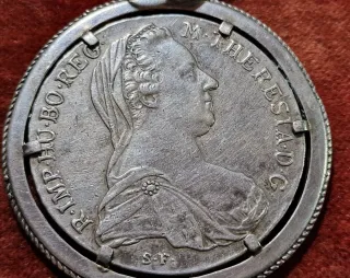 Portachiavi Due Talleri Argento Restrike