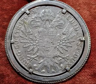 Portachiavi Due Talleri Argento Restrike