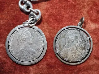 Portachiavi Due Talleri Argento Restrike