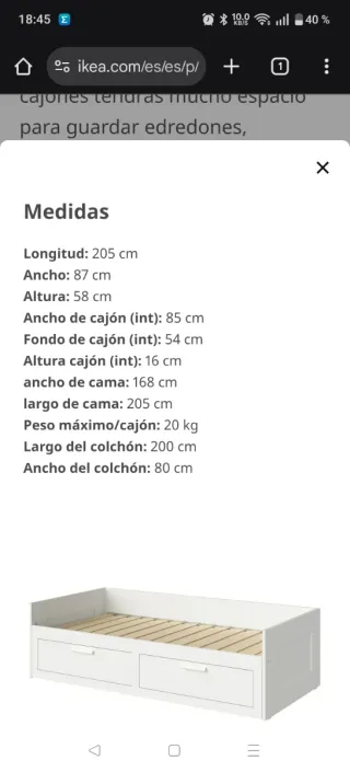 Set cama entera, armario y escritorio ikea
