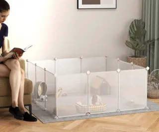 Jaula modular para mascotas transparente