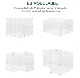 Jaula modular para mascotas transparente