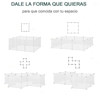 Jaula modular para mascotas transparente
