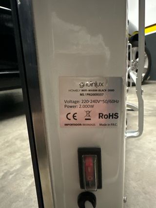 Calefactor Gridinlux WiFi 2000W Negro