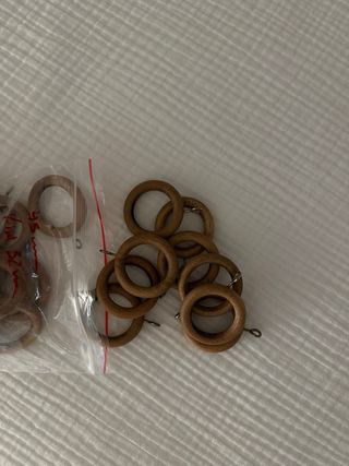 39 anillas de madera para cortinas 5 cm