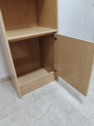 Librería madera con puerta
