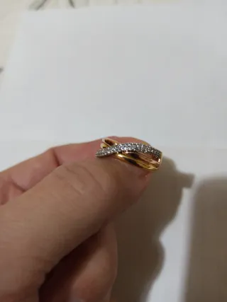 Anillo 3 Oros con Circonitas