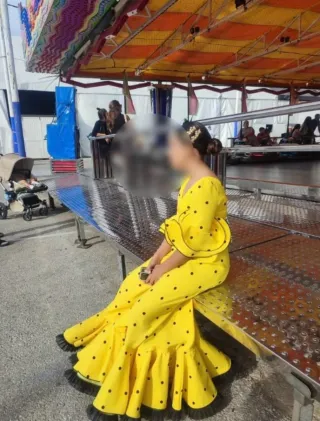 Vestido Flamenca Amarillo Lunares Talla 36/38