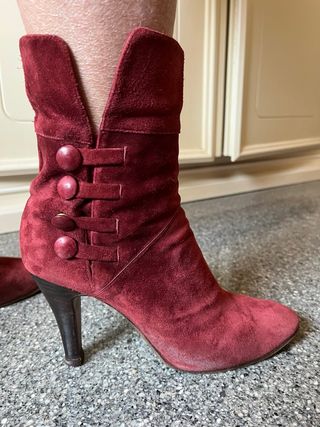 Botines bordeaux vintage años 70